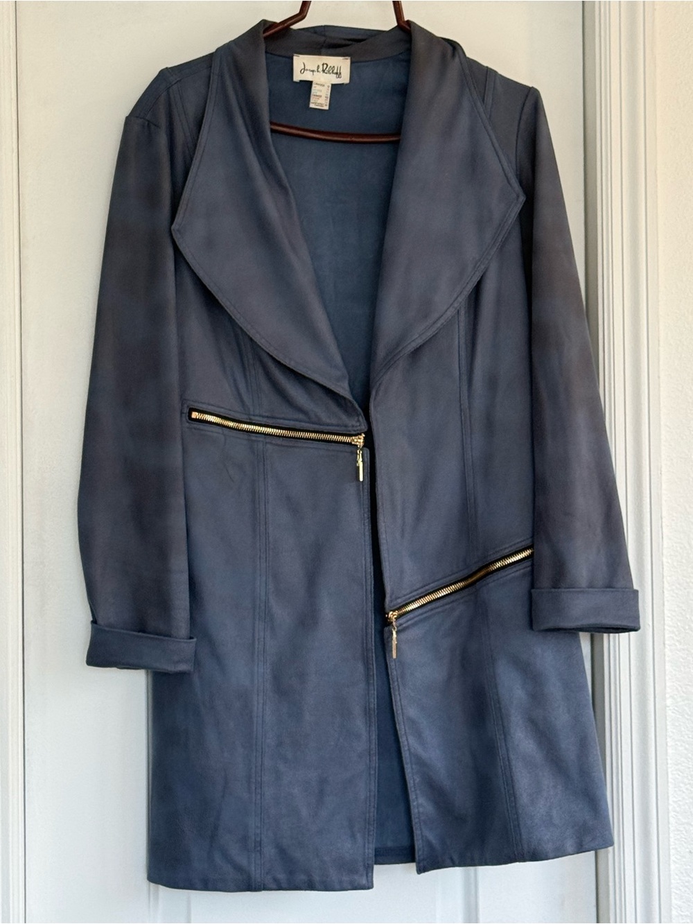 Joseph Ribkoff Slate Blue Open Draped Blazer